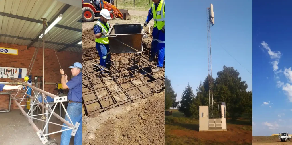 CNS team working on the Belfast implentation plant tower for MTN.